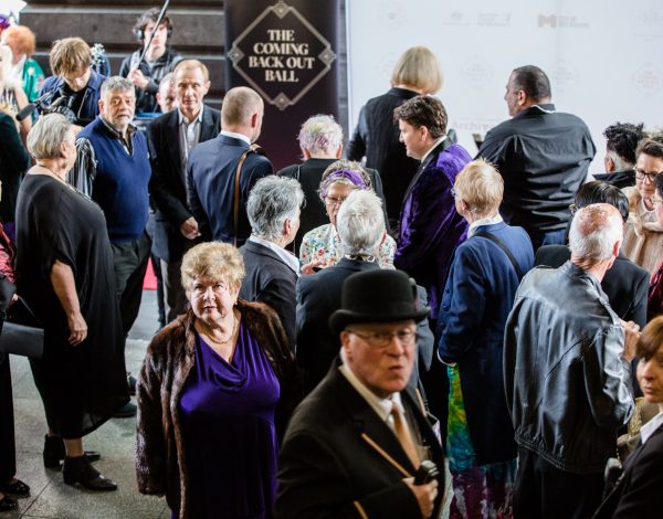 Guests on the red carpet at The Coming Back Out Ball. Image by Bryony Jackson.