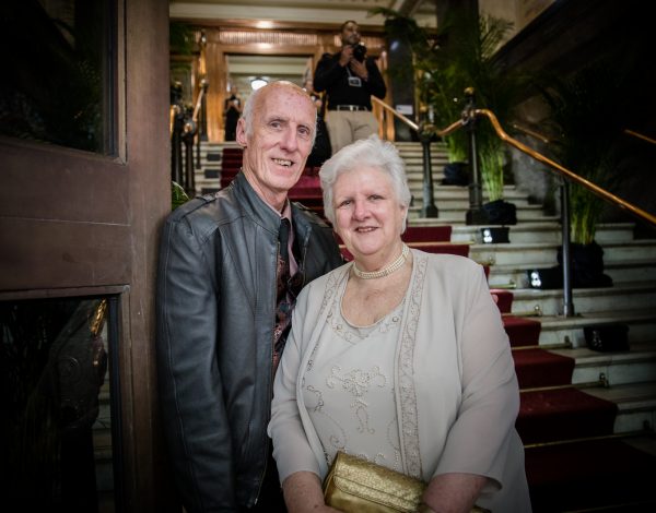 John Eastwood and his sister arrive at The Coming Back Out Ball. Image by Bryony Jackson.
